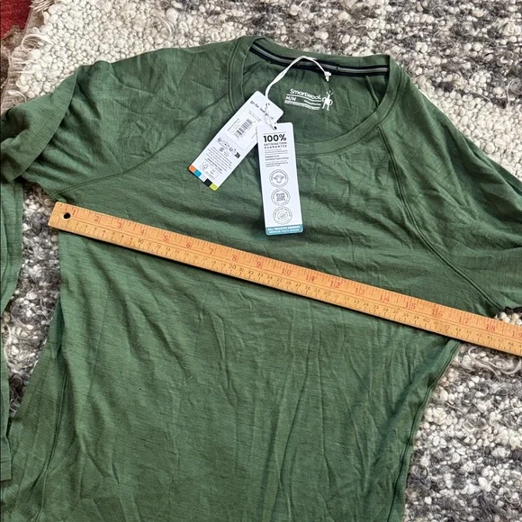 Smartwool everyday merino wool crew long sleeve top fern green women’s M NEW - Picture 6 of 9